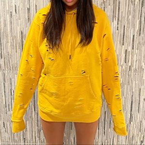 oversized distressed hoodie